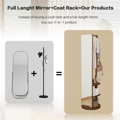 US Local Full Ength Mirror, Rubber Wood Mirror 65.7x17.7 Inches Mirror Width 13.7 Inches Large Full Length Mirror Easy To Dress Organize And Place In The Bedroom Living Room Office Cloakroom