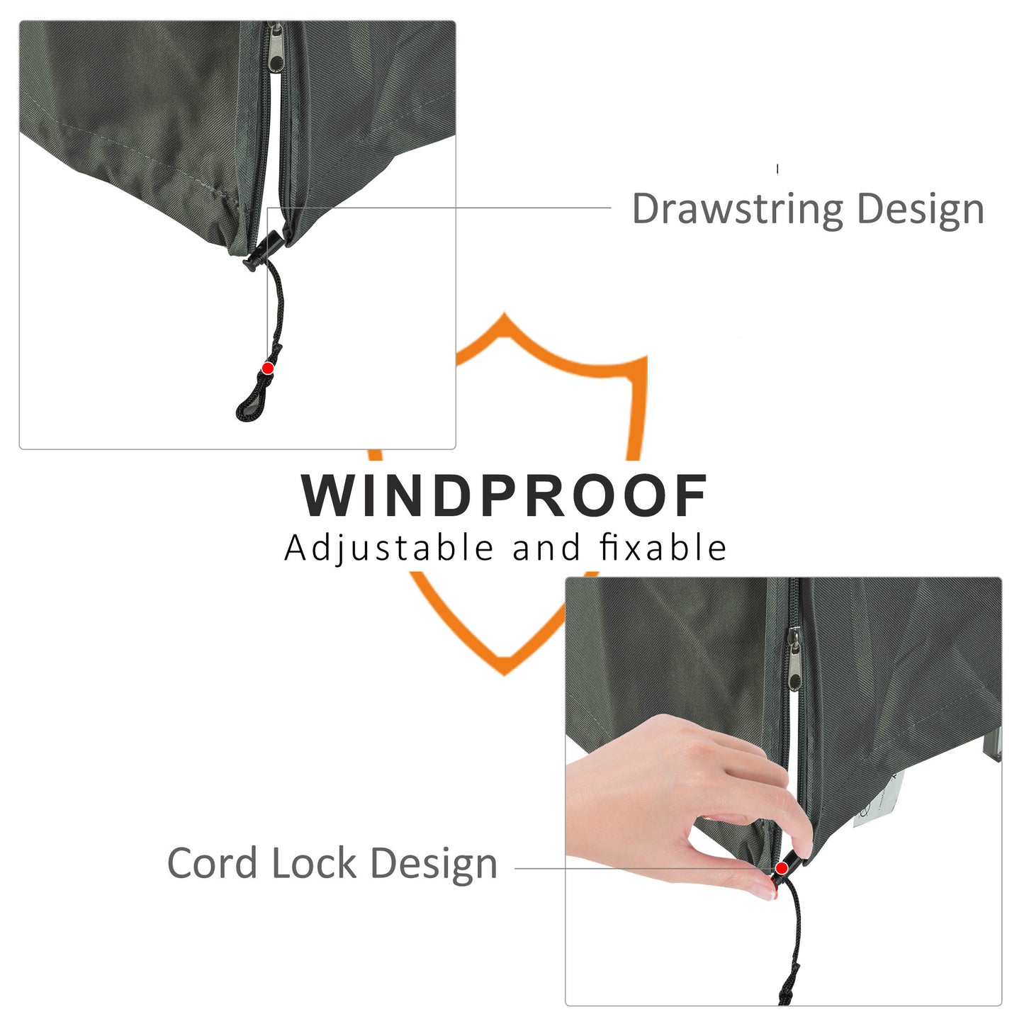 US Local All Weather Garden Patio Swing Chair Cover Waterproof Protector Anti-UV And PVC Coating Fade Resistant Oxford Fabric 6.7ft X 4.1ft X 5.4ft