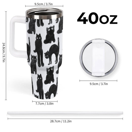 PHDT00228 POD US Local Tumbler 40 oz Large Capacity Car Cup Black Cat