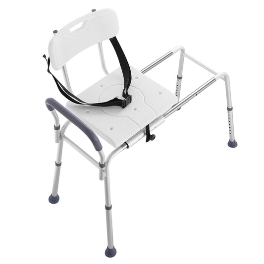 US Local Sliding Tub Transfer Bench Shower Chair & Cut-Out Seat Reversible Backrest