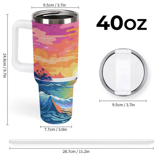 PHDT00520 POD US Local Tumbler 40oz Large Capacity Car Cup Island, Sunset