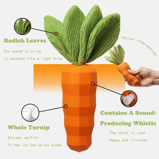 US Local Rubber Carrot Dog Toy For Chewing Dogs, For Training And Cleaning, Durable Interactive Toy For Puppies And Medium-sized Dogs