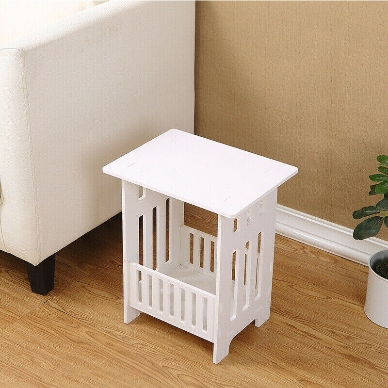 UK Local White Bedside Table Cabinet Nightstand Small Side End Table Storage Organizer U