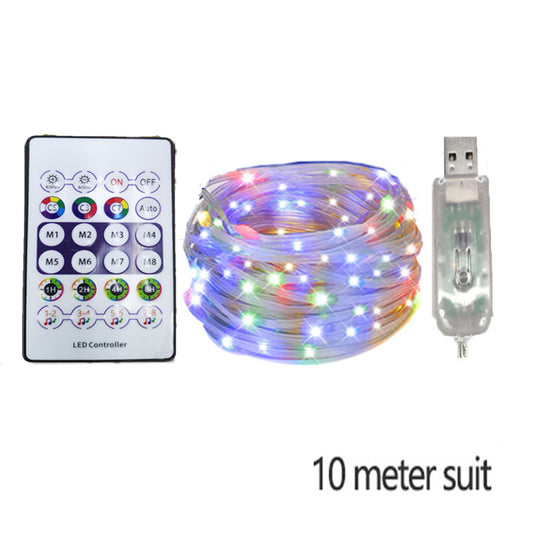 US Local LED Rope Lights Outdoor, RGB Remote Control Fairy String Lights Plug In With 200 LEDs, Super Durabl