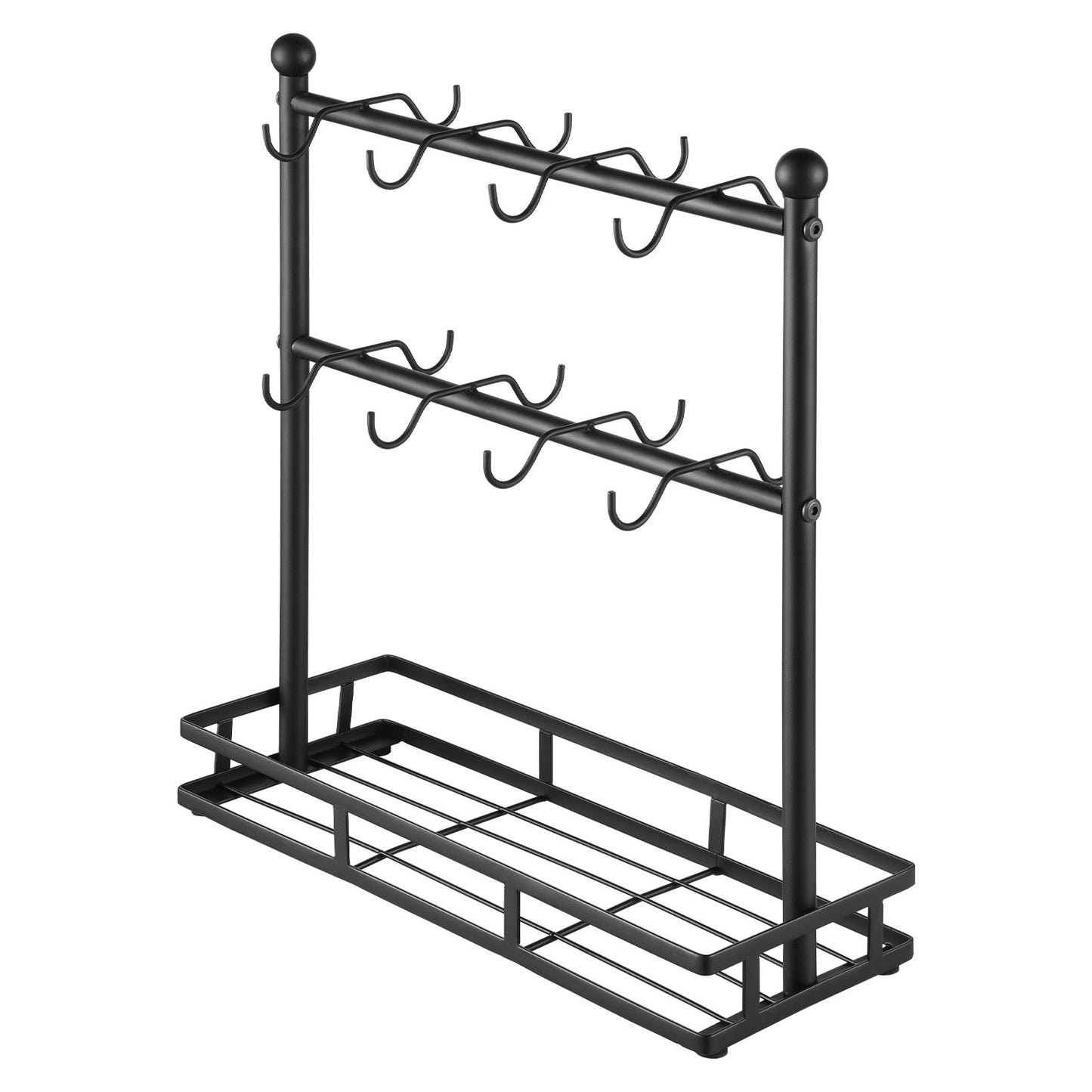 US Local Coffee Mug Holder For Countertop 16 Hooks Cup Rack With Storage Base Organizer