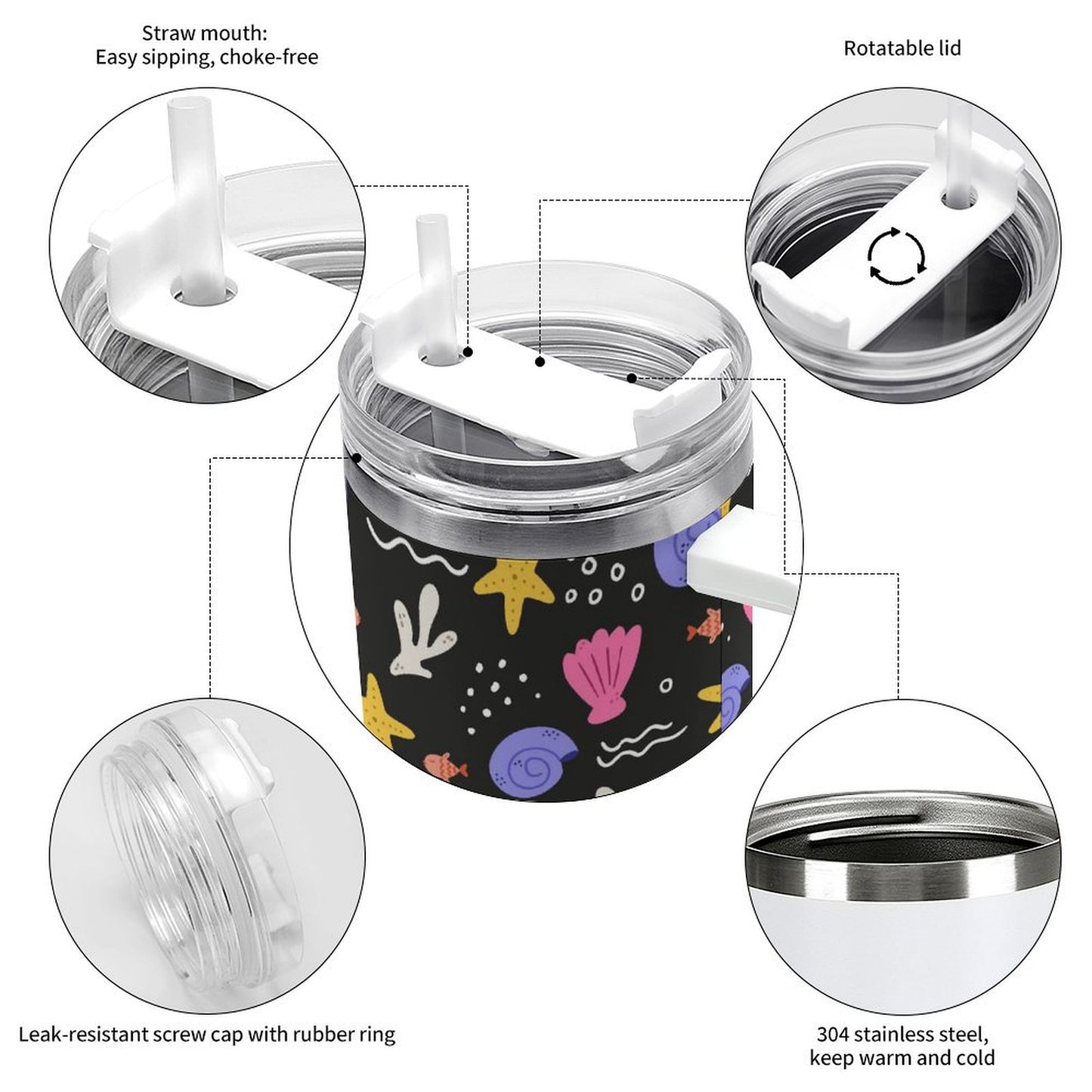 POD US Local Tumbler 40 oz Large Capacity Car Cup Sea