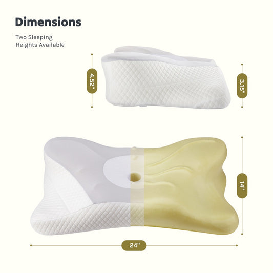 US Local Cervical Neck Pillow, Cooling Ergonomic Memory Foam Pillows Dual Height Orthopedic Support Contour Pillow For Side