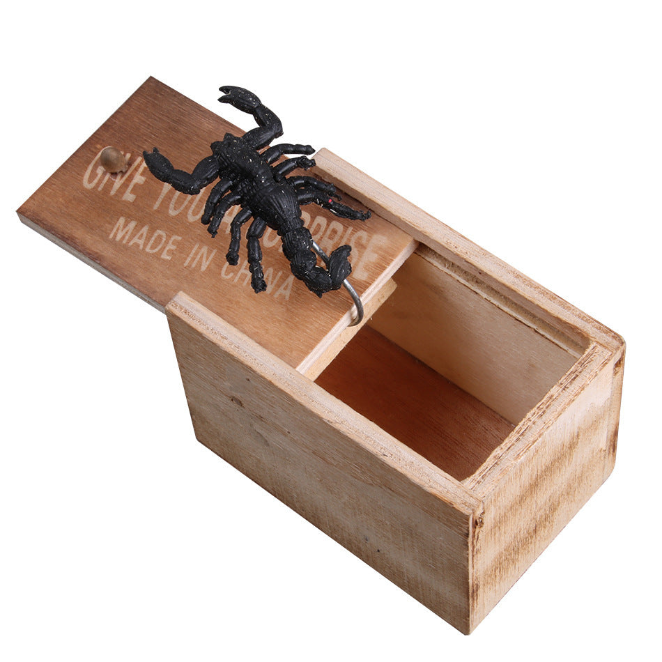 US Local Prank Spider Wooden Scare Box Trick Play Joke Lifelike Surprise April Fools' Day Funny Novelty Toys Gags Practical Gifts
