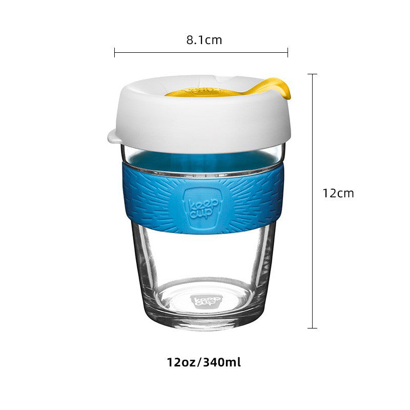 Coffee cup ins wind portable female water cup transparent glass