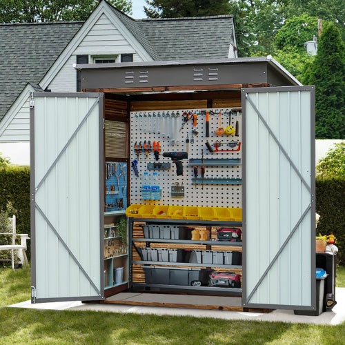 3x5FT Iron Wood Combination Tool Shed A Perfect Blend Of Nature And Functionality