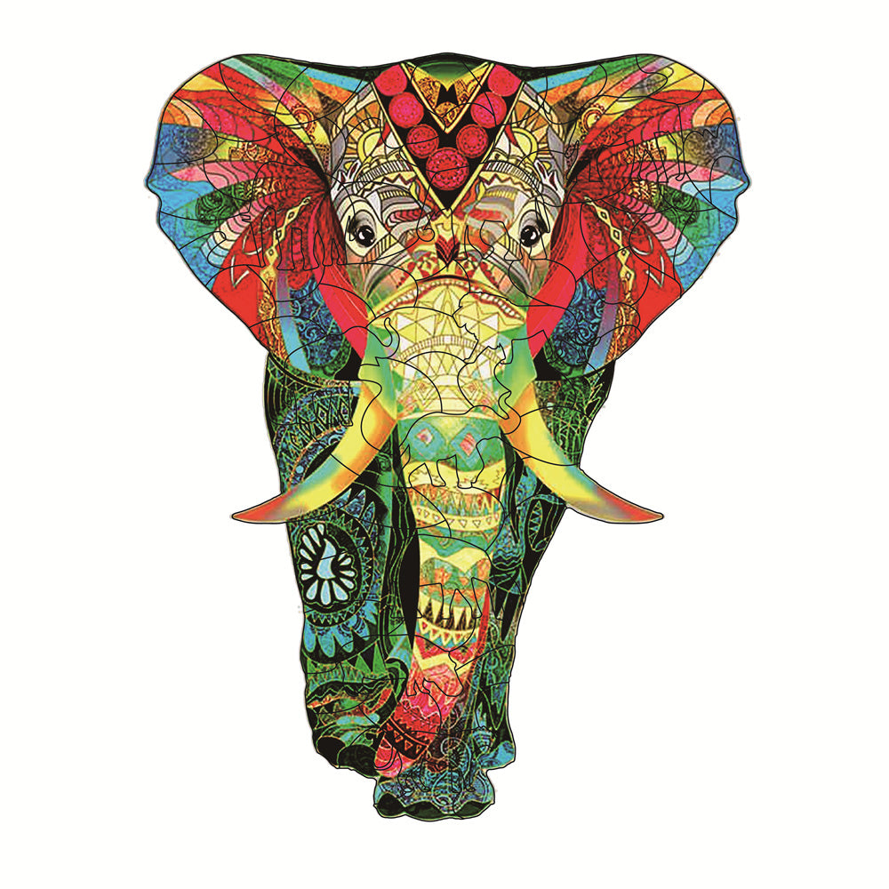 USA Local Each Piece Is Animal Shaped Christmas Gift Colorful Elephant Turtle Wooden Jigsaw Puzzles