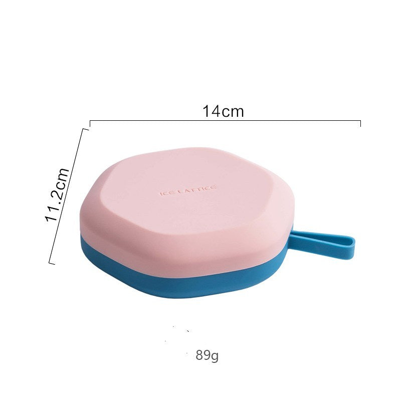 USA Local Silicone 12 Cavity Hexagon 3D Ice Mold DIY Popsicle Mould Ice Cream Makers Storage Box