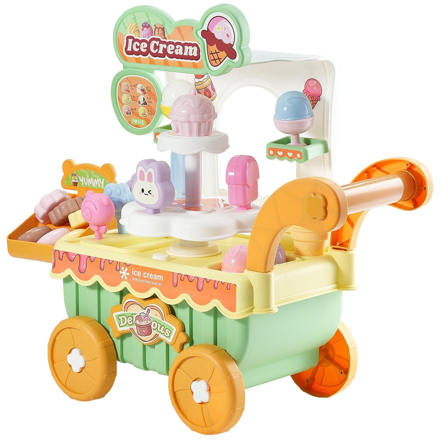 US Local Ice Cream Cart For Kids Pretend Play Ice Cream Shop For Kids