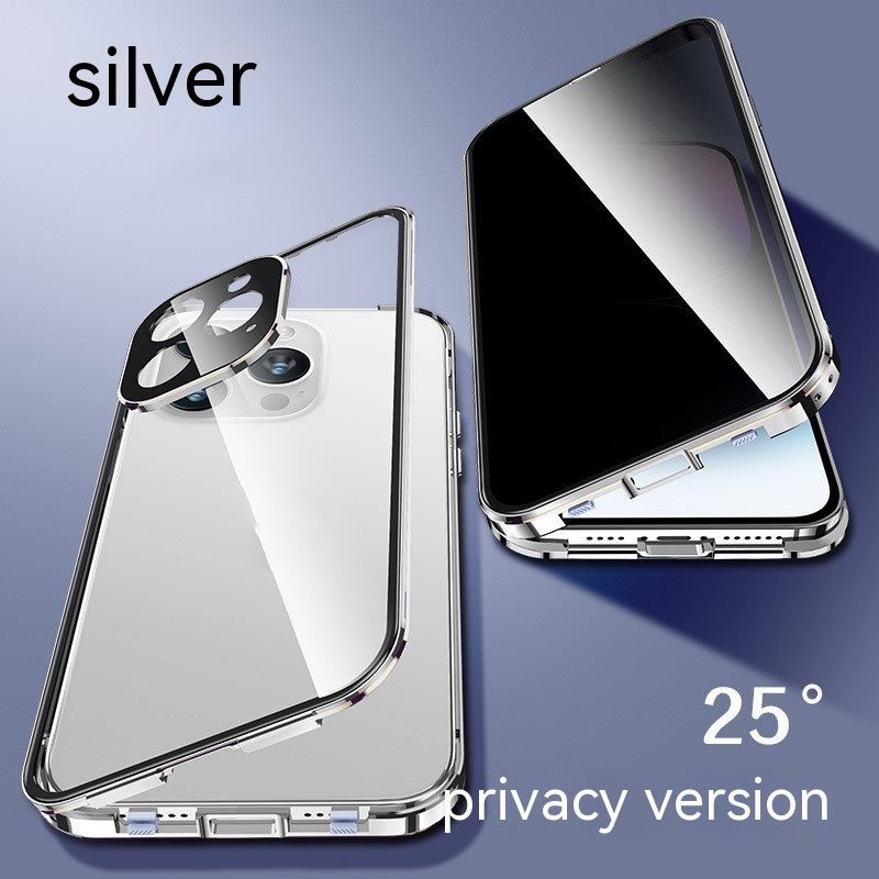 USA Local Peep-proof Magnetic Glass Double-sided Buckle Phone Case