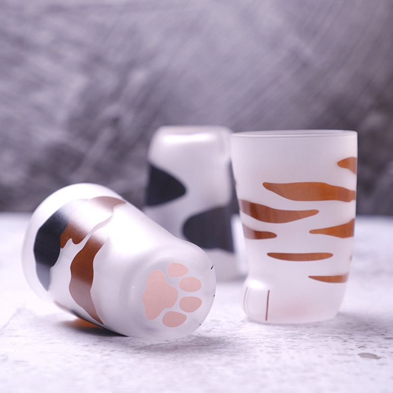 USA Local Creative Cute Cat Paws Glass Tiger Paws Mug Office Coffee Mug Tumbler Personality Breakfast Milk Porcelain Cup Gift