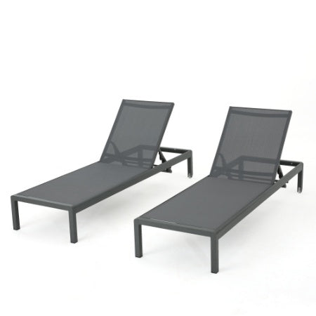 US Local CAPE CORAL KD CHAISE LOUNGE GRY MP2 SET OF 2