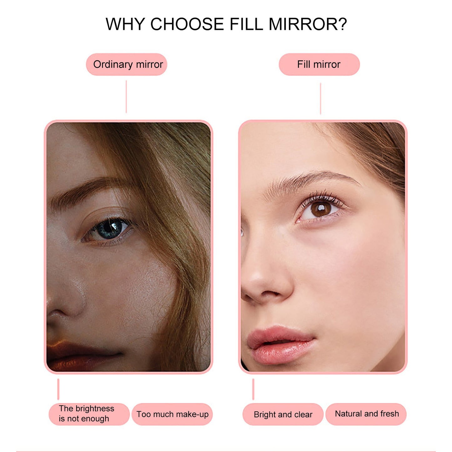 Universal Car Sun Visor Mirror LED Makeup Mirror Touch Makeup Mirror