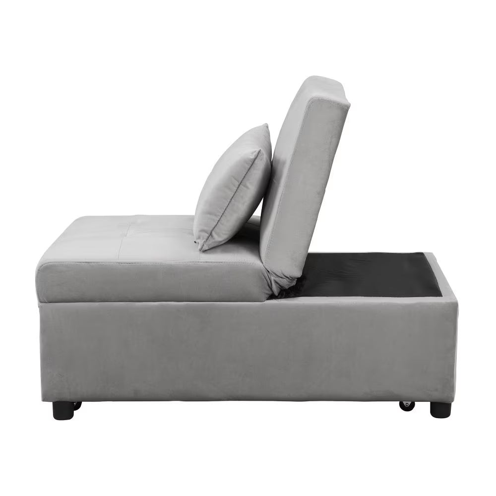 US Local Folding Ottoman Sofa Bed Gray