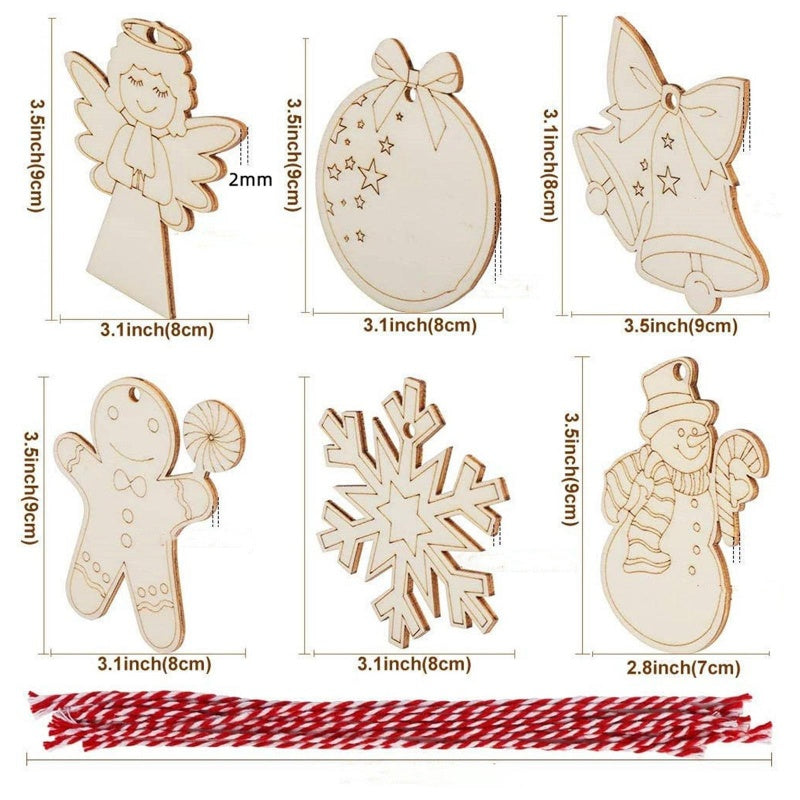 US Local Wooden Christmas Ornaments Blank Wooden Discs With Holes