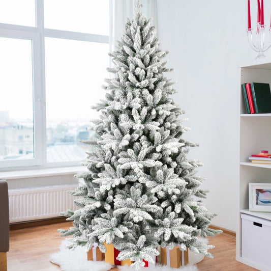 US Local White Christmas Treemixed Flocked Tree