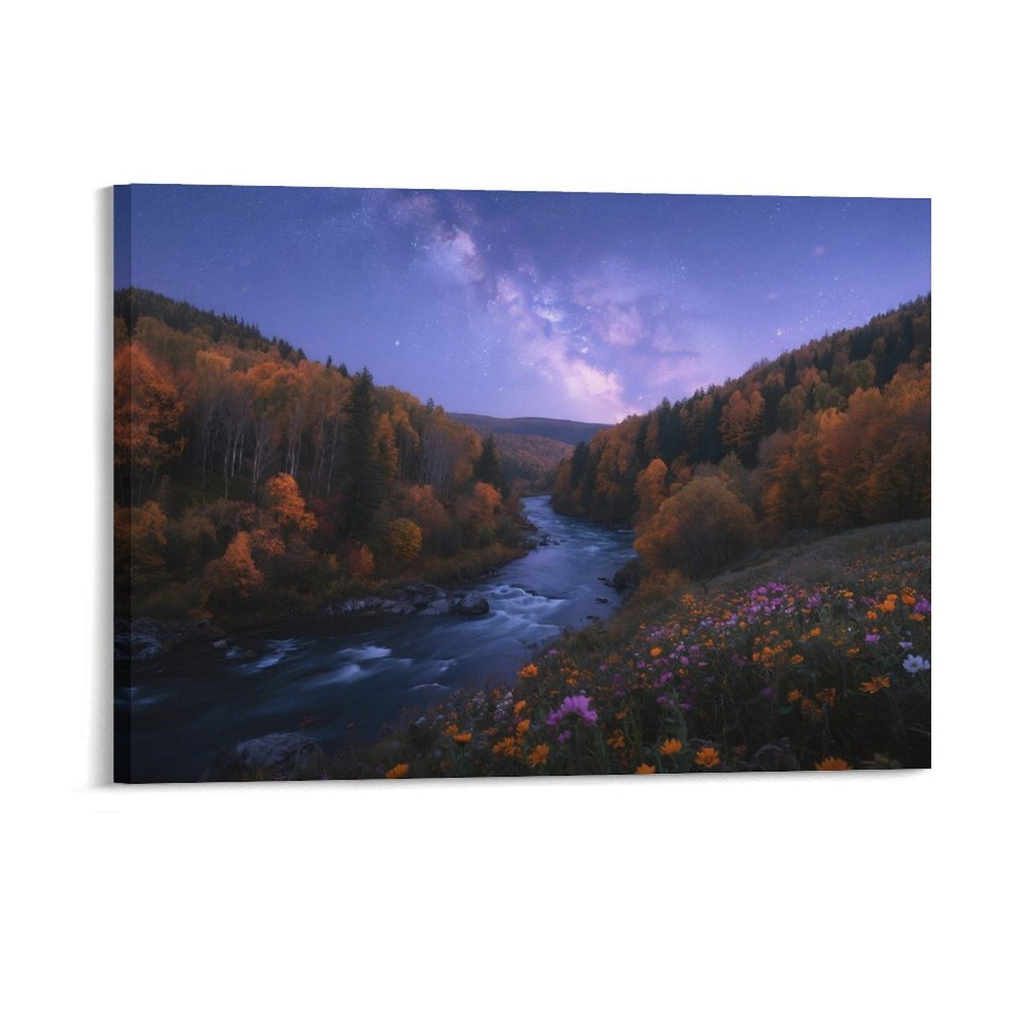 Decorative Interior Frame Painting Mountain-river-starry-autumn-4