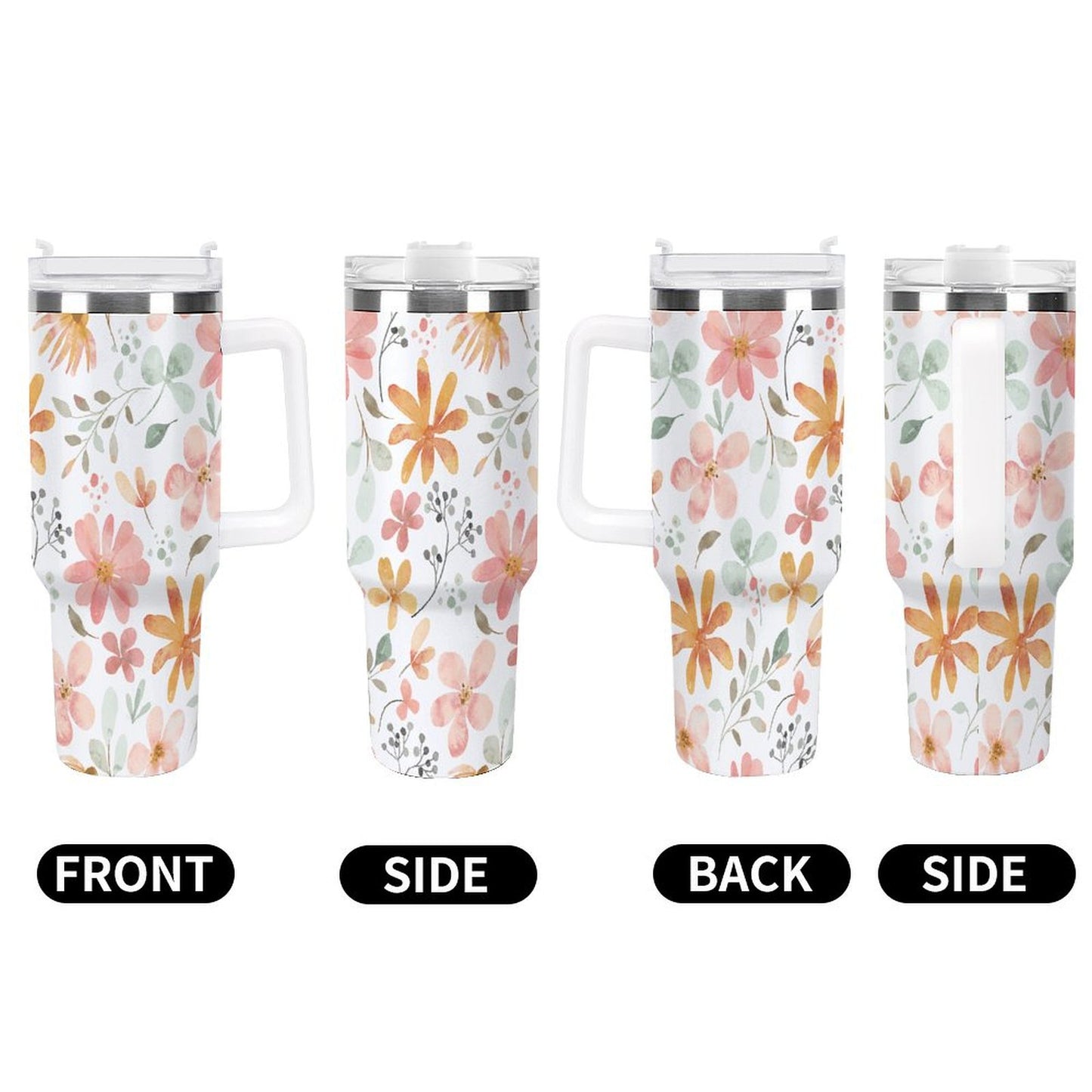 PHDT00364 POD US Local Tumbler 40 oz Large Capacity Car Cup Flower