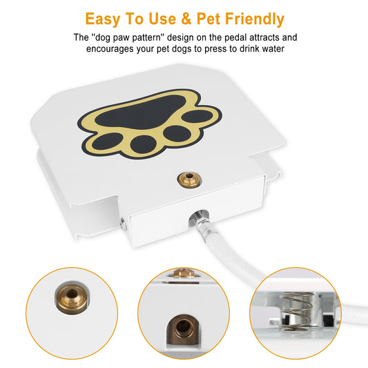 US Local 1Pc Dog Water Fountain Outdoor Dog Pet Water Dispenser Step-on Activated Sprinkler With Interactive Paw Pedal Valve For Drinking Water
