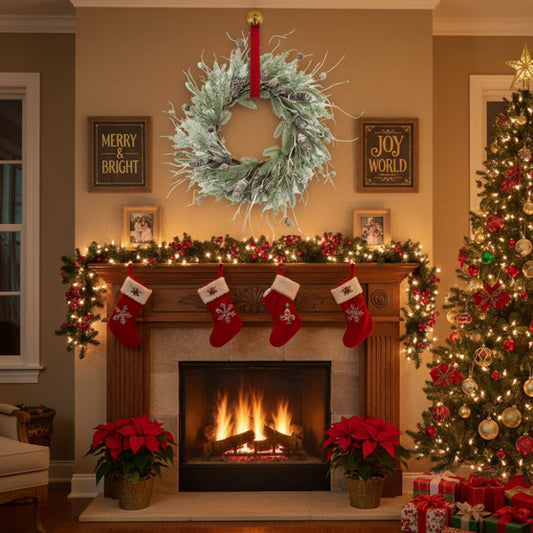 US Local Christmas Pine Wreath Pinecone & Greenery Holiday Door Decoration Pre-Lit Or Natural Style For Festive Home Decor FBA Shipment