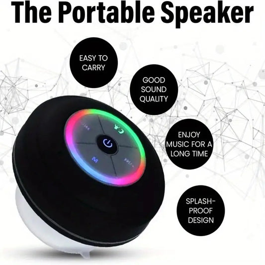 US Local Wireless Speaker In The Bathroom - Audio, USB Charging Button Control, With Suction Cup, Secure Installation - Wireless Connection