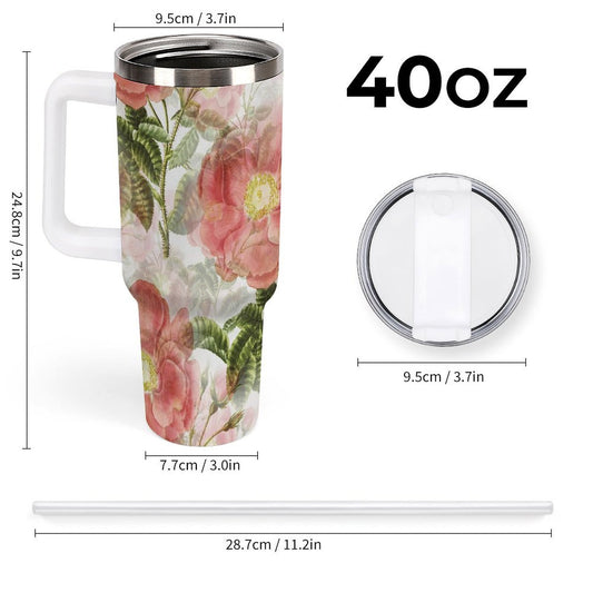 POD US Local Tumbler 40 oz Large Capacity Car Cup Flower