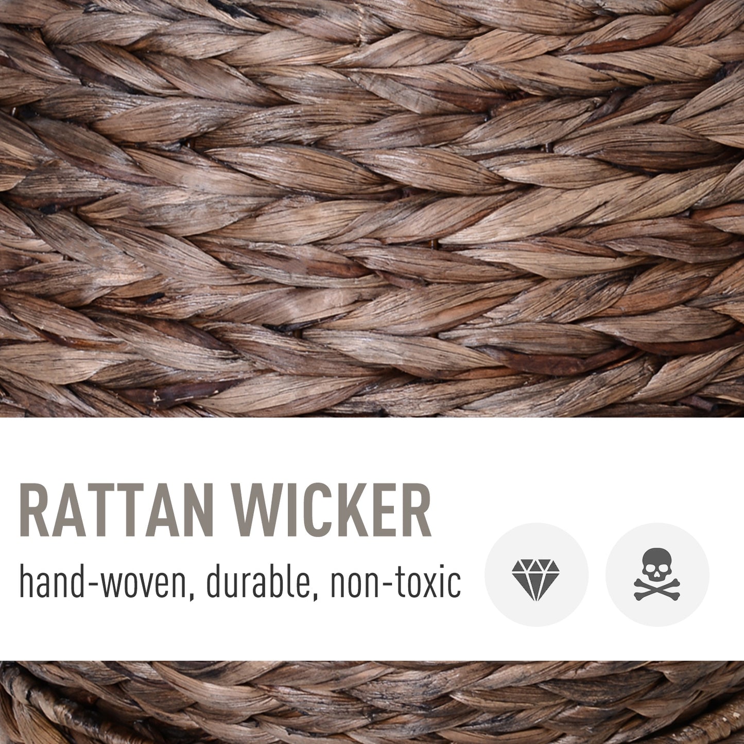 US Local Handmade Wicker Elevated Cat Bed With Cushion Dark Brown For Kittens