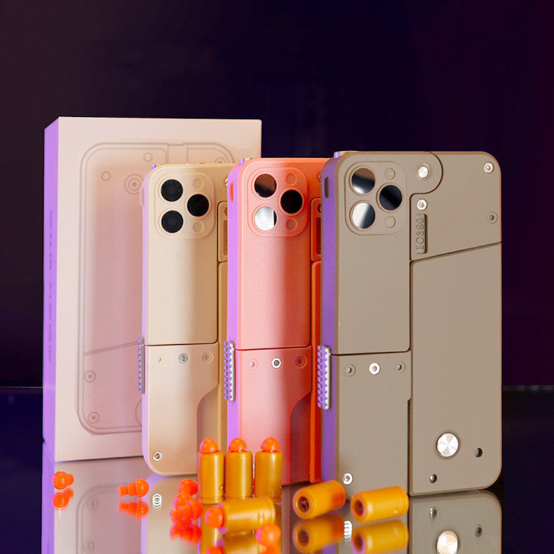 USA Local Folding Pistol Bullet Automatic Shell Throwing Toy Creative Soft Bullet Toy Mobile Phone Appearance Gun Outdoor Interactive Kid Gift
