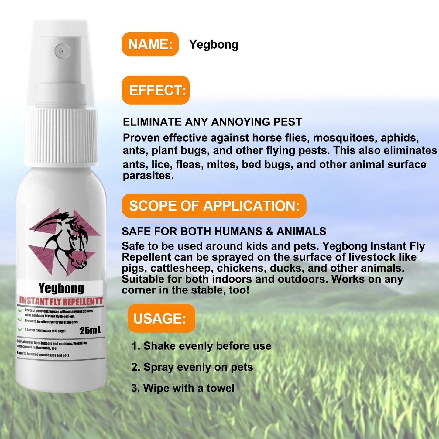 US Local Yegebang Pet Deworming, Flea And Tick Removal, Itching Spray For Cats And Dogs
