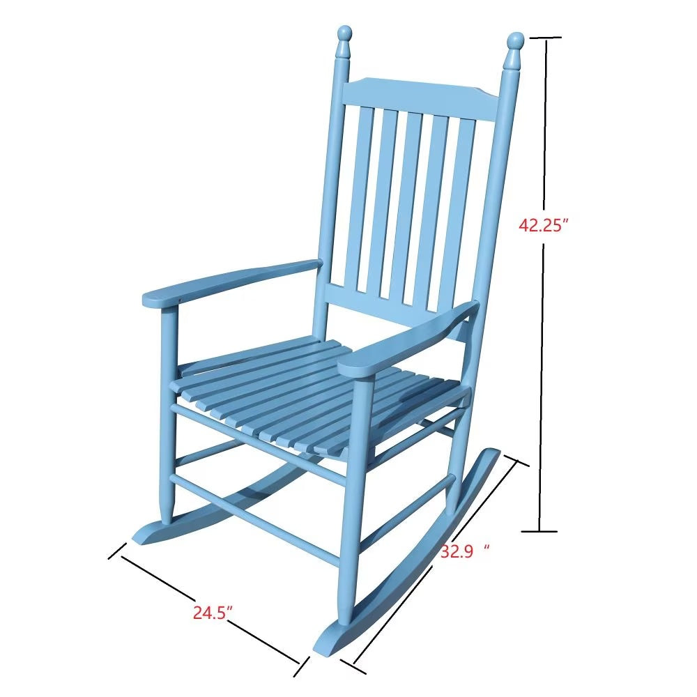 US Local Wooden Porch Rocker Chair Blue