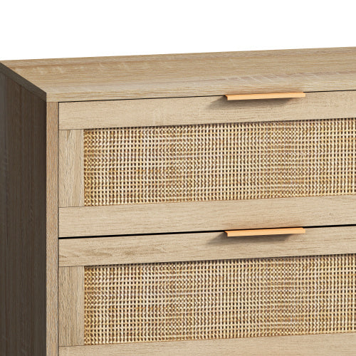 US Local Drawers Rattan Storage Cabinet Rattan Drawer,for Bedroom,Living Room,Natural