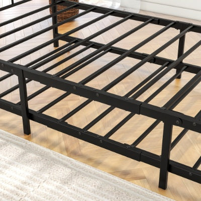 US Local Twin Size Daybed Metal Frame With Trundle Set, Twin Day Bed Sofa, Daybed And Roll Sofa Bed For Guest Room, Bedroom, Living Room, Victorian Style, Black