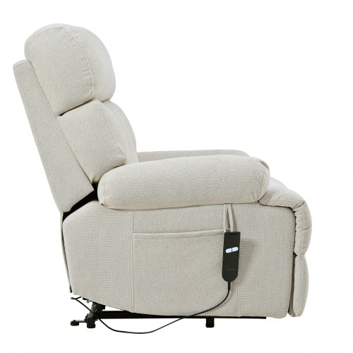 Oversized Power Lift Recliner Chair For Elderly, Electric Fabric Recliner Chair For Seniors, Home Theater Seating,Reclining Sofa Chair With Remote Control,Side Pocket ,Spacious Seat Light Gray