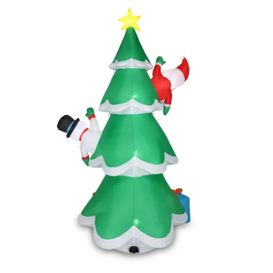 US Local 8ft With Snowman Santa Claus 3 Gift Boxes 9 String Lights