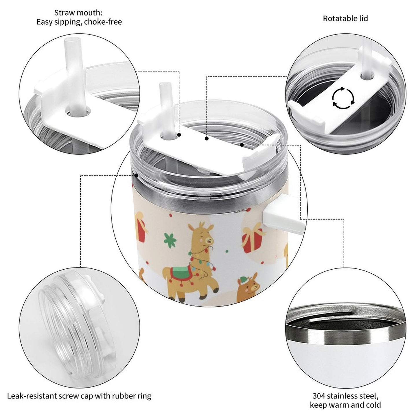 PHDT00015 POD US Local Tumbler 40 oz Large Capacity Car Cup Christmas