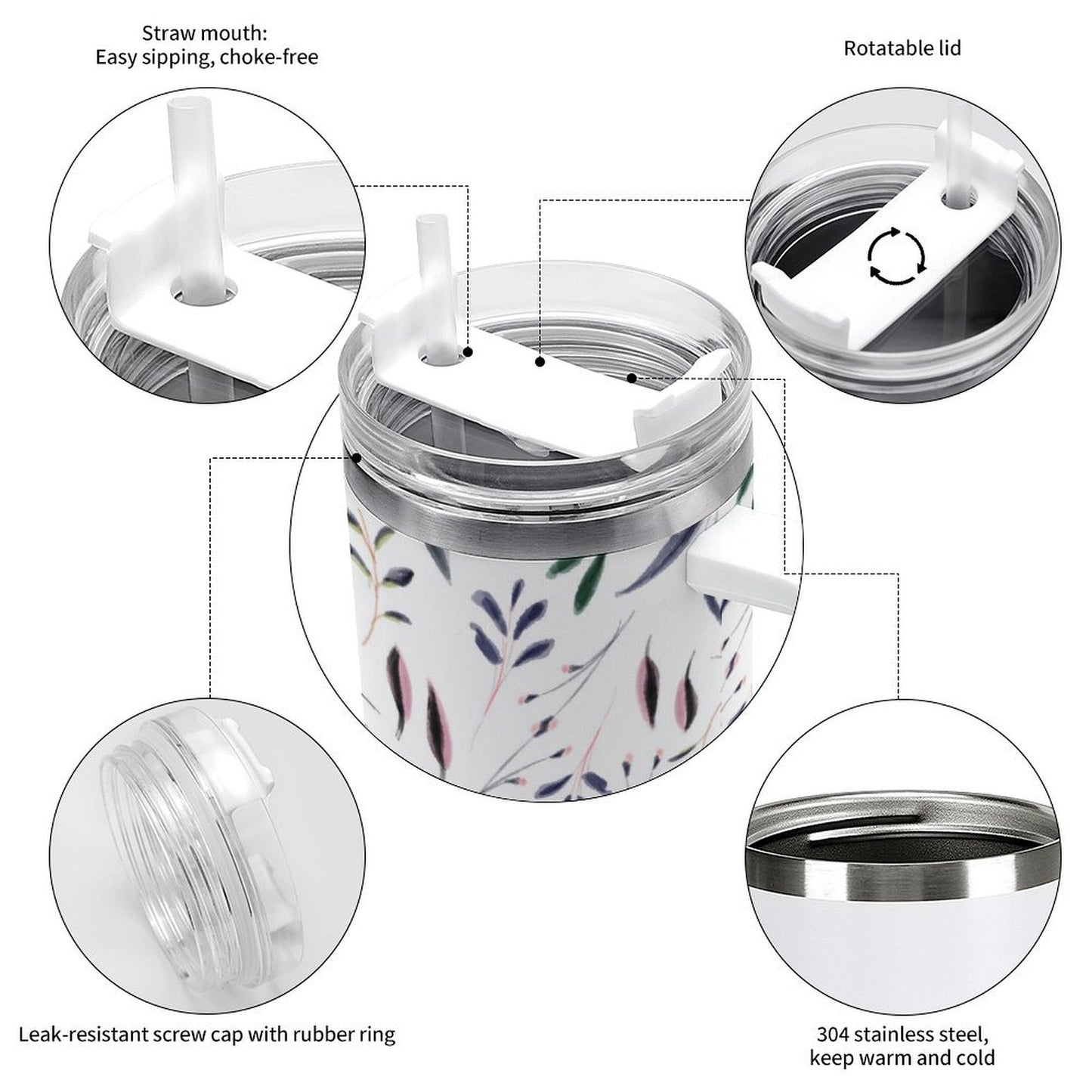 PHDT00470 POD US Local Tumbler 40 oz Large Capacity Car Cup Watercolor