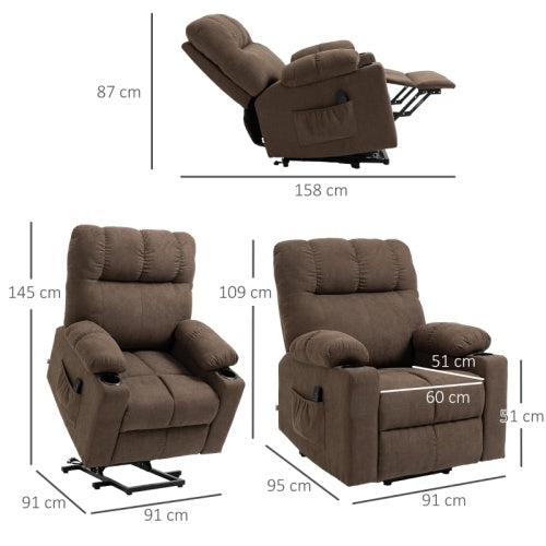 UK Local HOMCOM Electric Riser And Recliner Chair For Elderly, Power Lift Recliner Chair With Remote Control