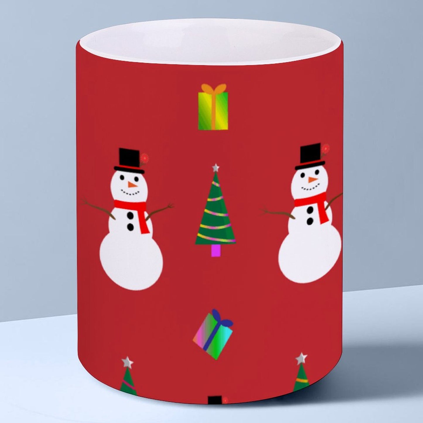 POD US Local White mug with full print, Christmas Red 0042