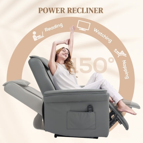 UK Local HOMCOM Recliner Armchair With 3D Kneading Massage, Breathable Leather Recliner Chair With Back Massager And Headrest, Electric Reclining Chair With Footrest, Remote, USB Port, Side Pockets For Home