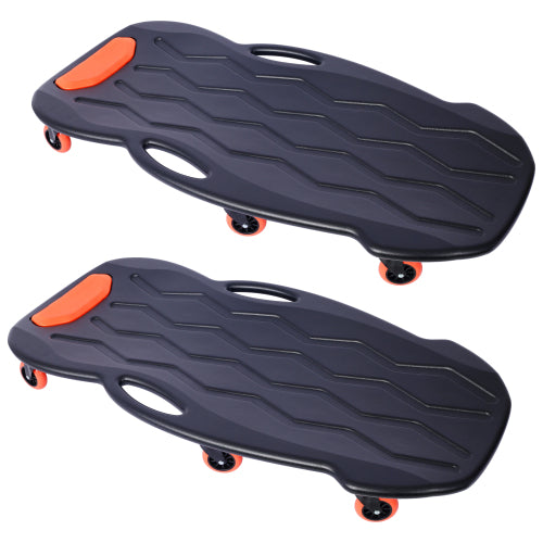 US Local Plastic Creeper 42 Inch With Carrying Bag - Blow Molded Ergonomic HDPE Body With Padded Headrest & Dual Tool Trays - 330 Lbs Capacity ORANGE