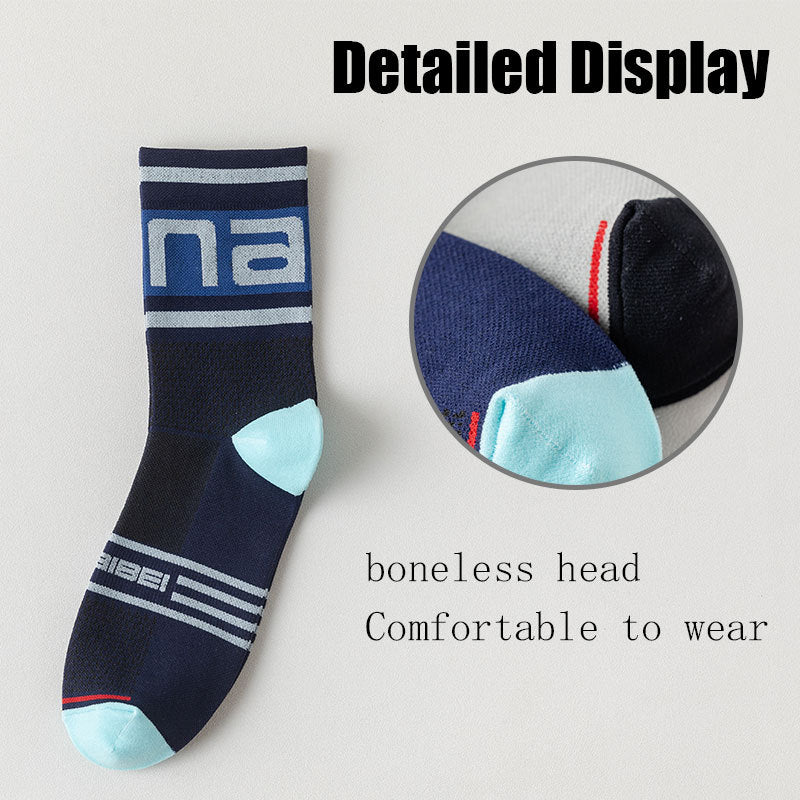 US Local 6 Pairs Men Athletic Socks Cushion Running Socks Performance Breathable Crew Socks Outdoor Sports Socks For Fitness Cycling