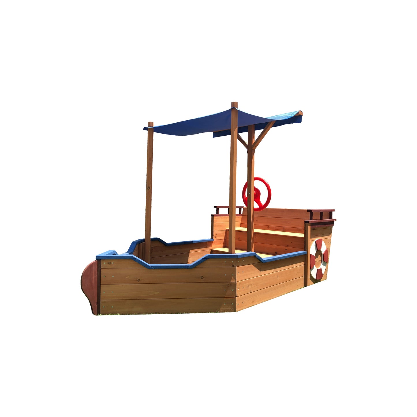 US Local Wooden Sandbox With Storage Platform And Seat For Children Outdoors