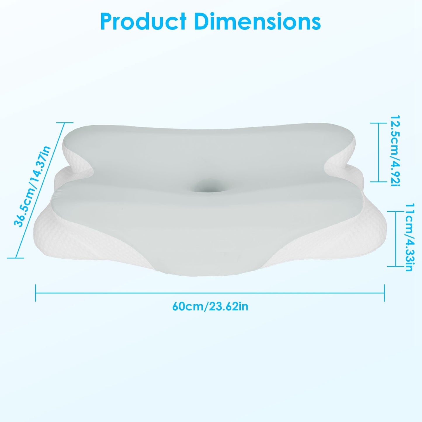 US Local 1 Pc Orthopedic Memory Foam Pillow With Cooling Case Neck Support Pillow With Machine Washable Case For Side Back Stomach Sleepers