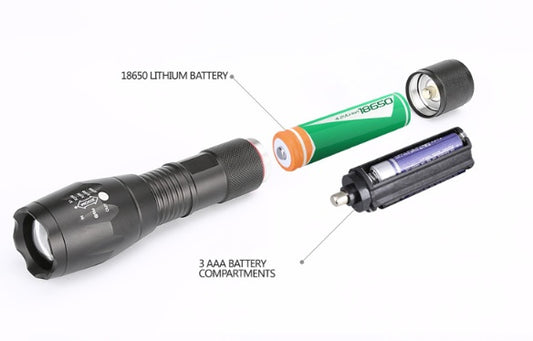 US Local Portable Mini Flashlight LED ZOOM Torch Hunting Zoomable Flashlight Torch Light