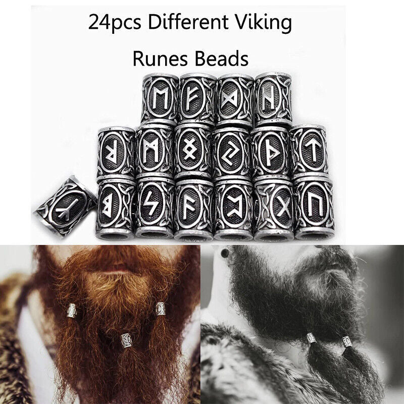 USA Local Set Of Viking Rune Beard Beads