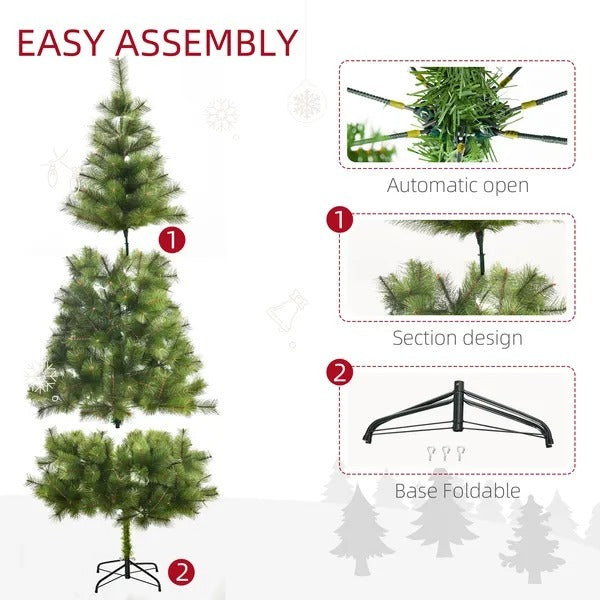CA Local 7 ft Christmas Tree Artificial Pine Tree Christmas Decoration 505 Branches Green